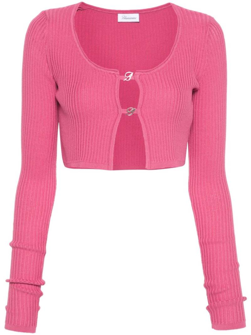 Blumarine logo-plaque cropped cardigan - Pink von Blumarine