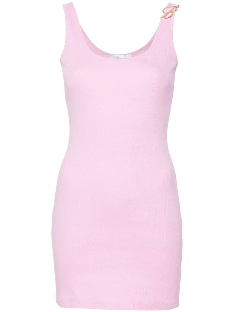 Blumarine logo-plaque fine-ribbed minidress - Pink von Blumarine