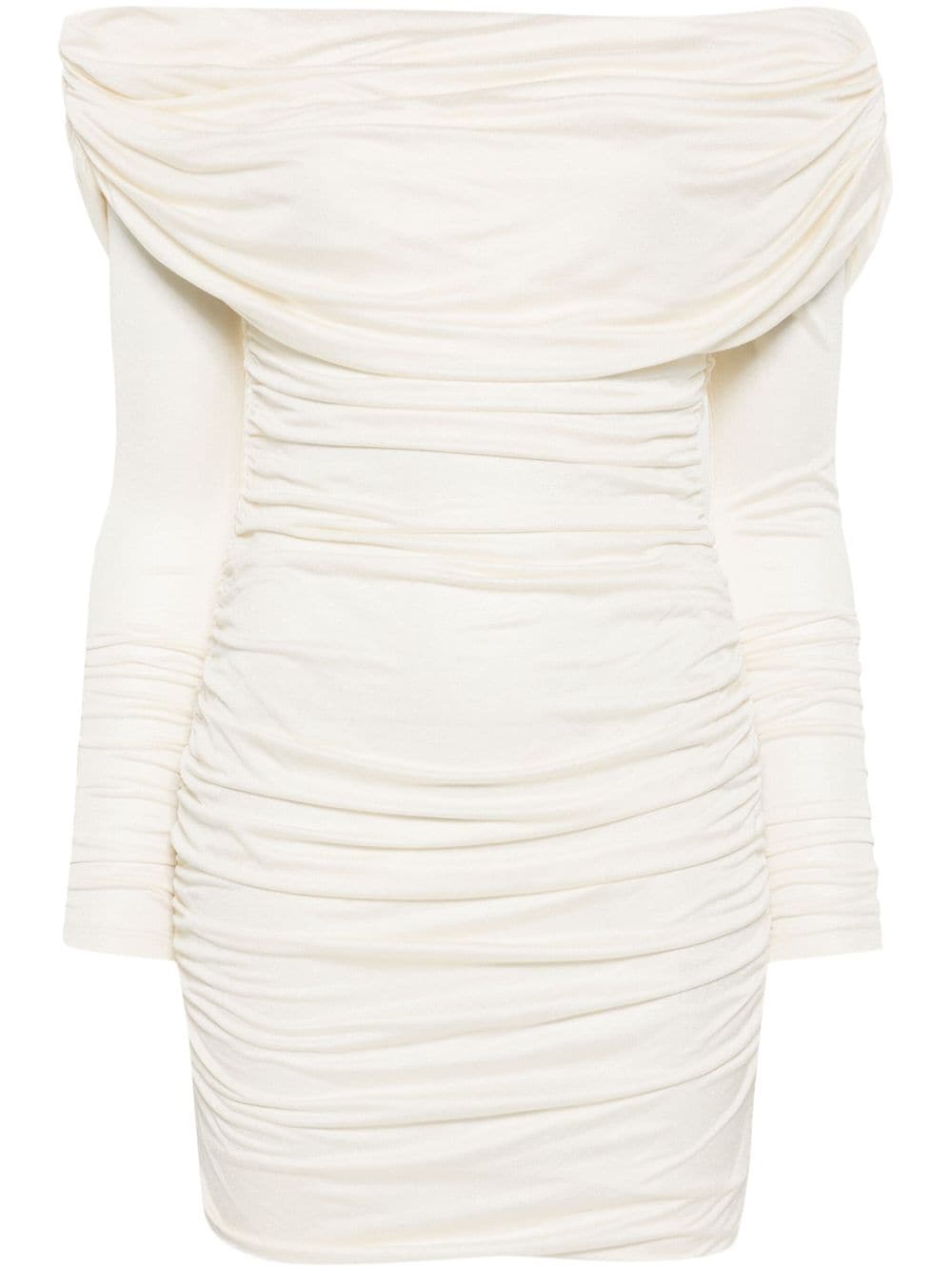 Blumarine off-shoulder ruched mini dress - Neutrals von Blumarine