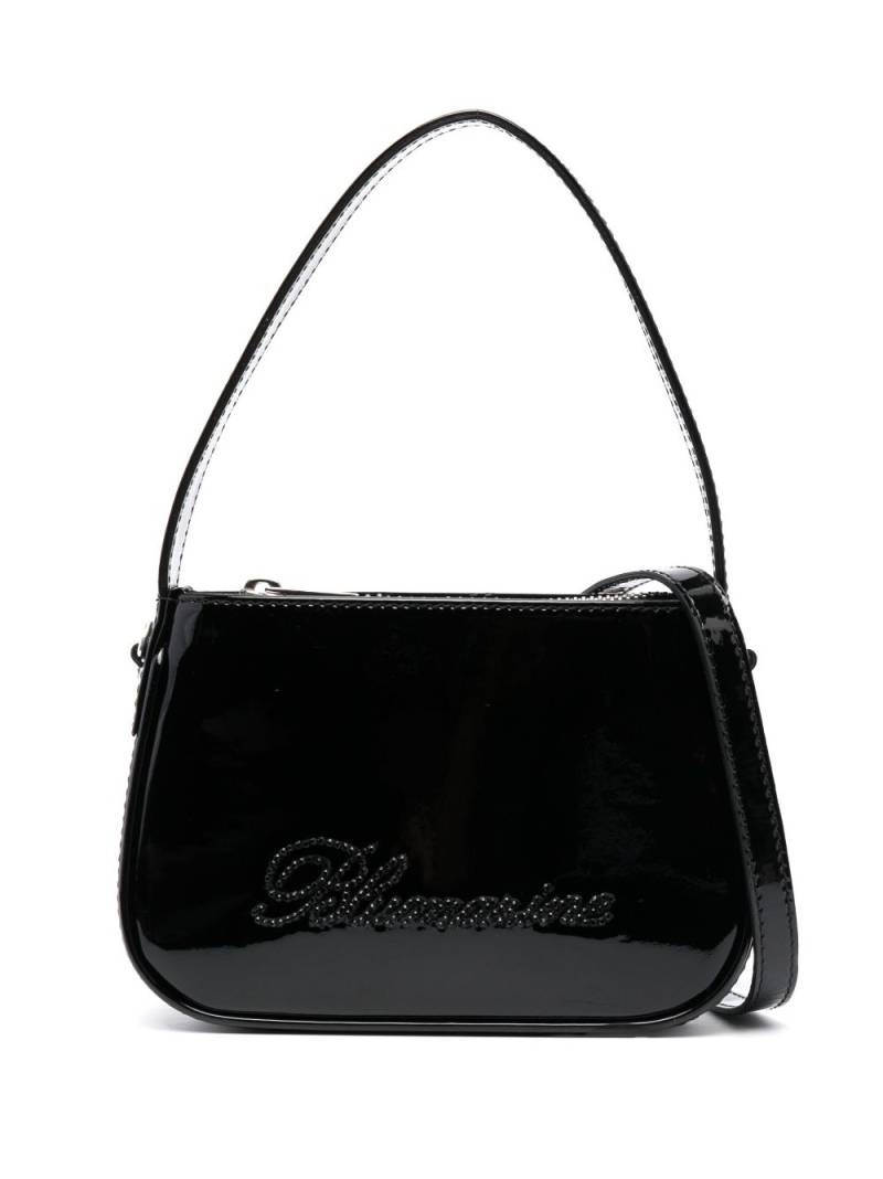 Blumarine patent-finish rhinestone tote bag - Black von Blumarine