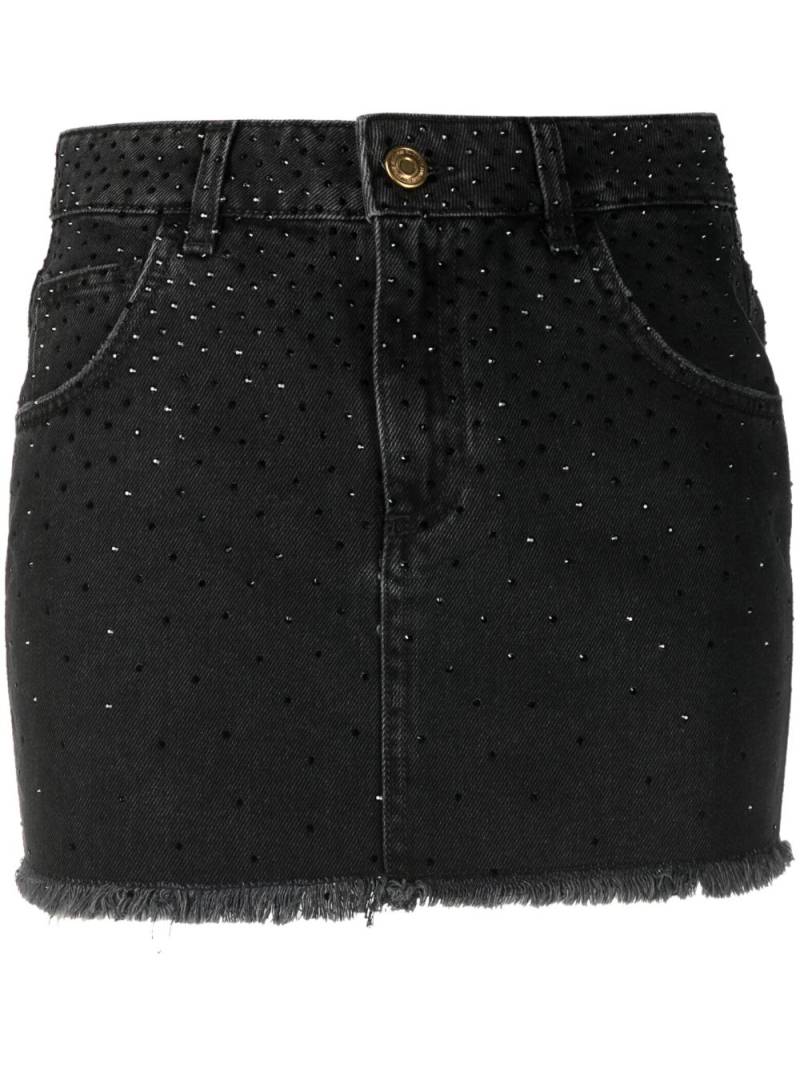 Blumarine rhinestone-embellished denim skirt - Black von Blumarine