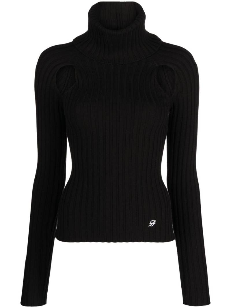 Blumarine ribbed-knit cut-out jumper - Black von Blumarine