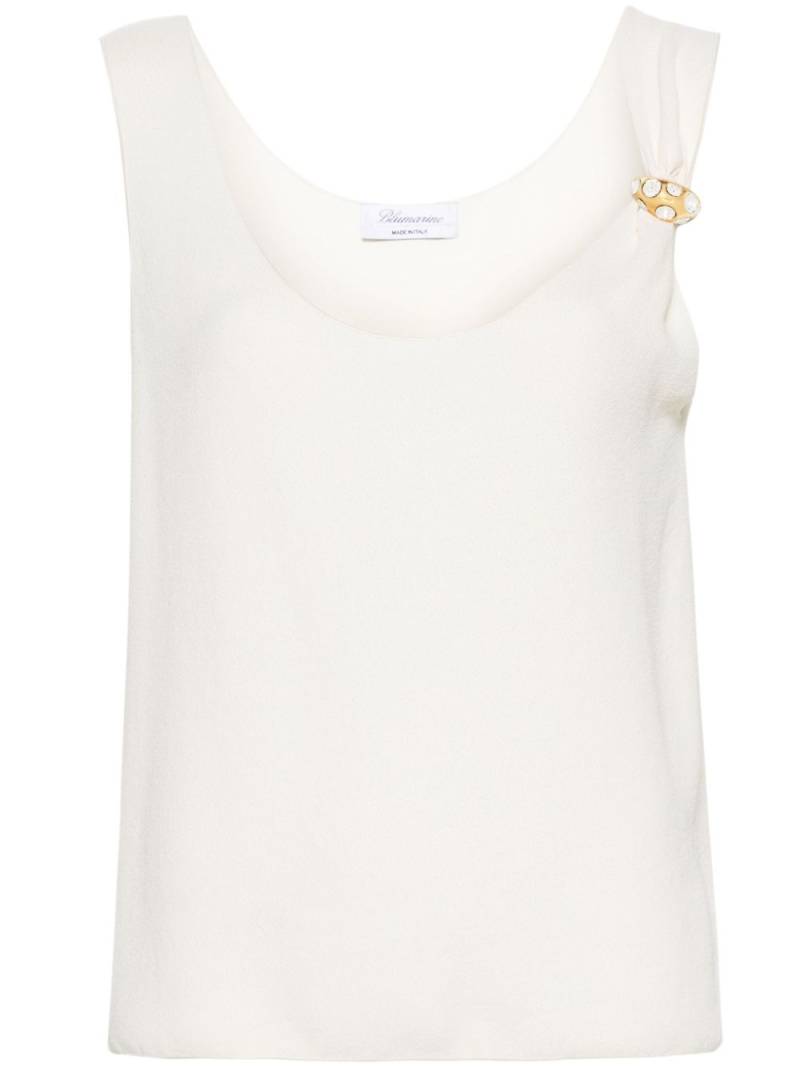 Blumarine ring-detail crepe tank top - Neutrals von Blumarine