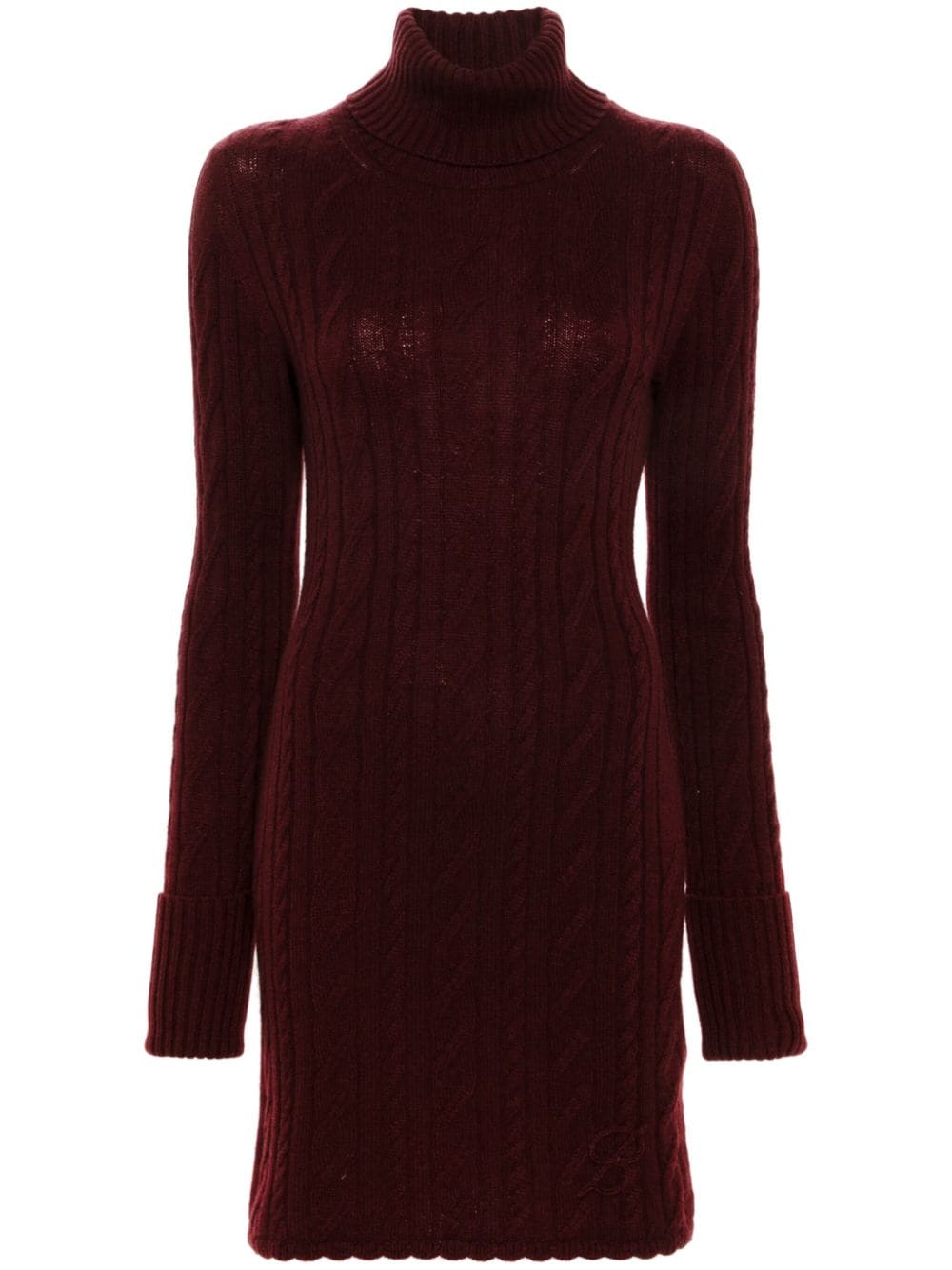 Blumarine roll-neck cable-knit minidress - Red von Blumarine