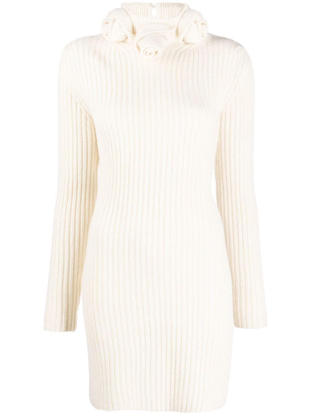 Blumarine roll-neck wool mini dress - Neutrals von Blumarine