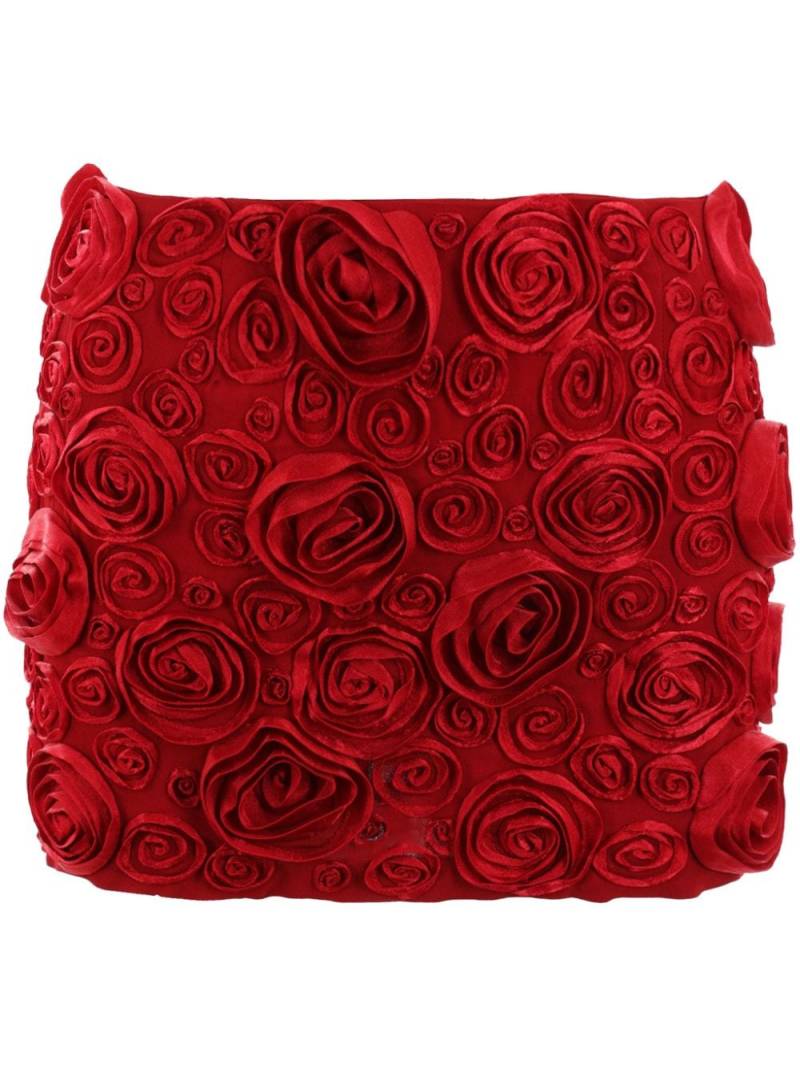 Blumarine rose appliqué mini skirt - Red von Blumarine