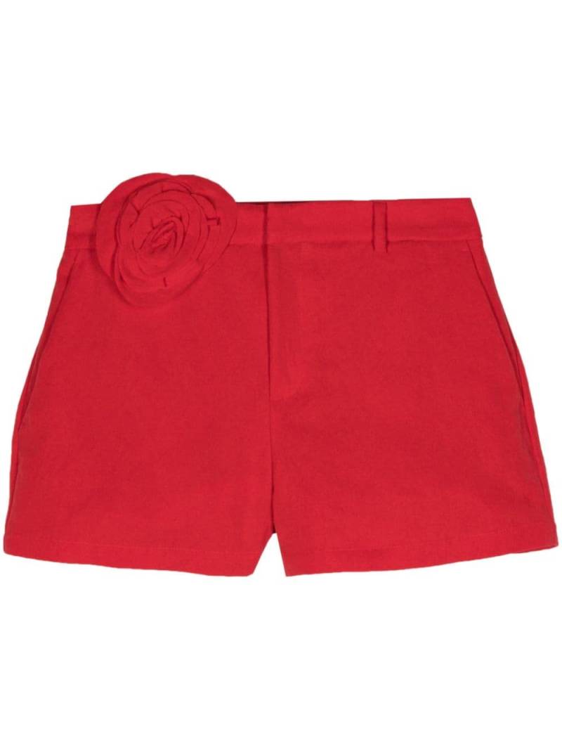 Blumarine rose-appliqué shorts - Red von Blumarine