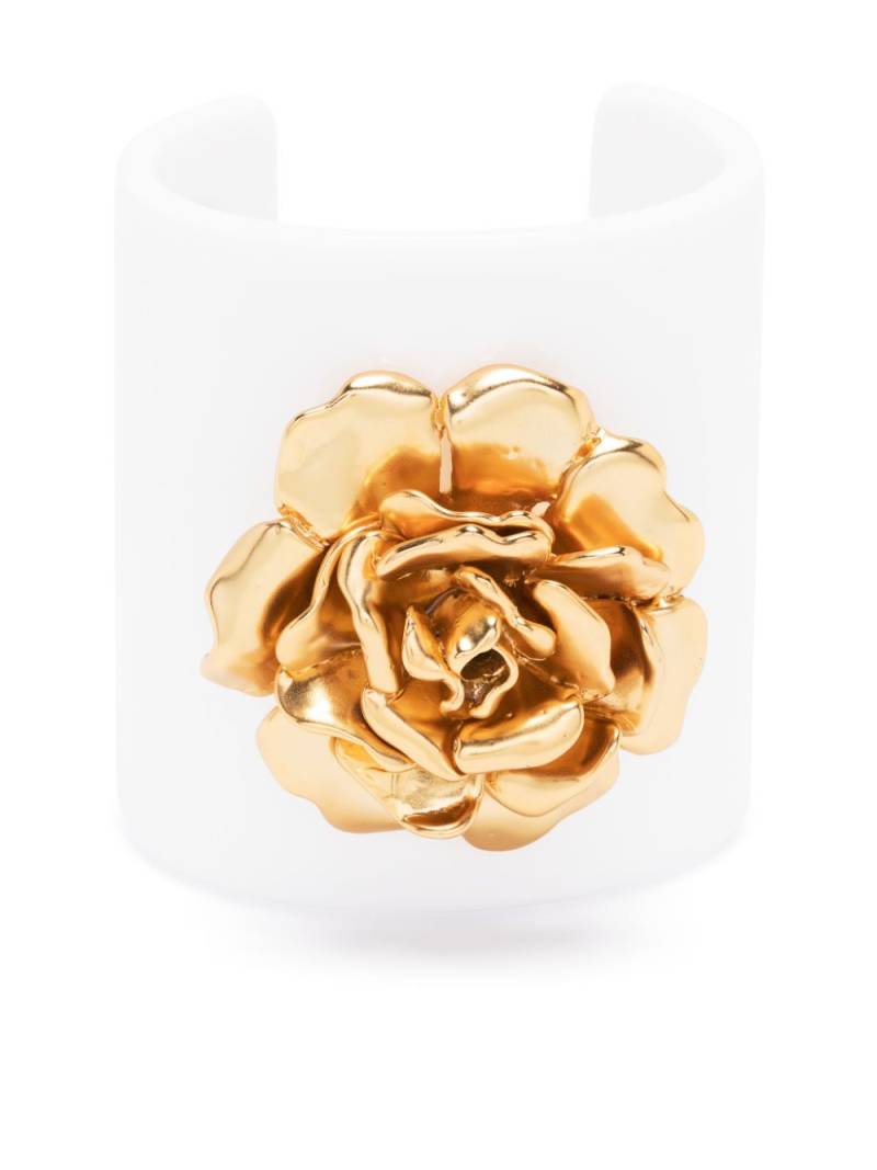 Blumarine rose-detail cuff bracelet - White von Blumarine