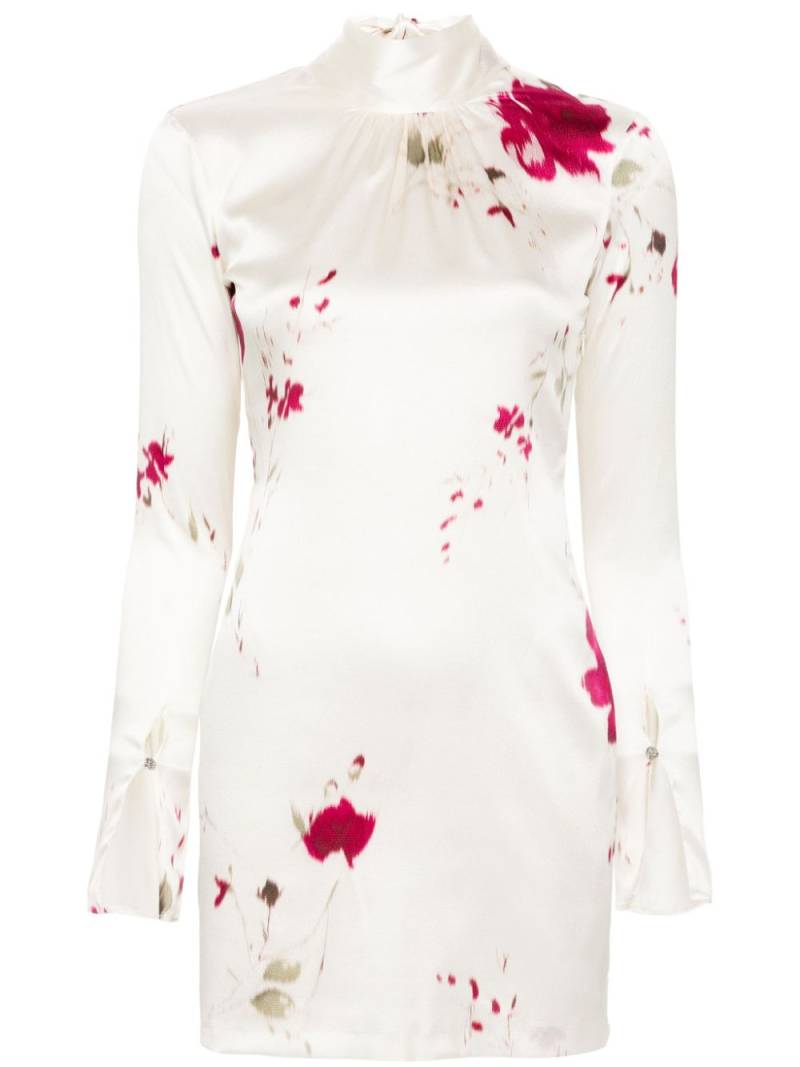 Blumarine roses-print satin mini dress - Neutrals von Blumarine