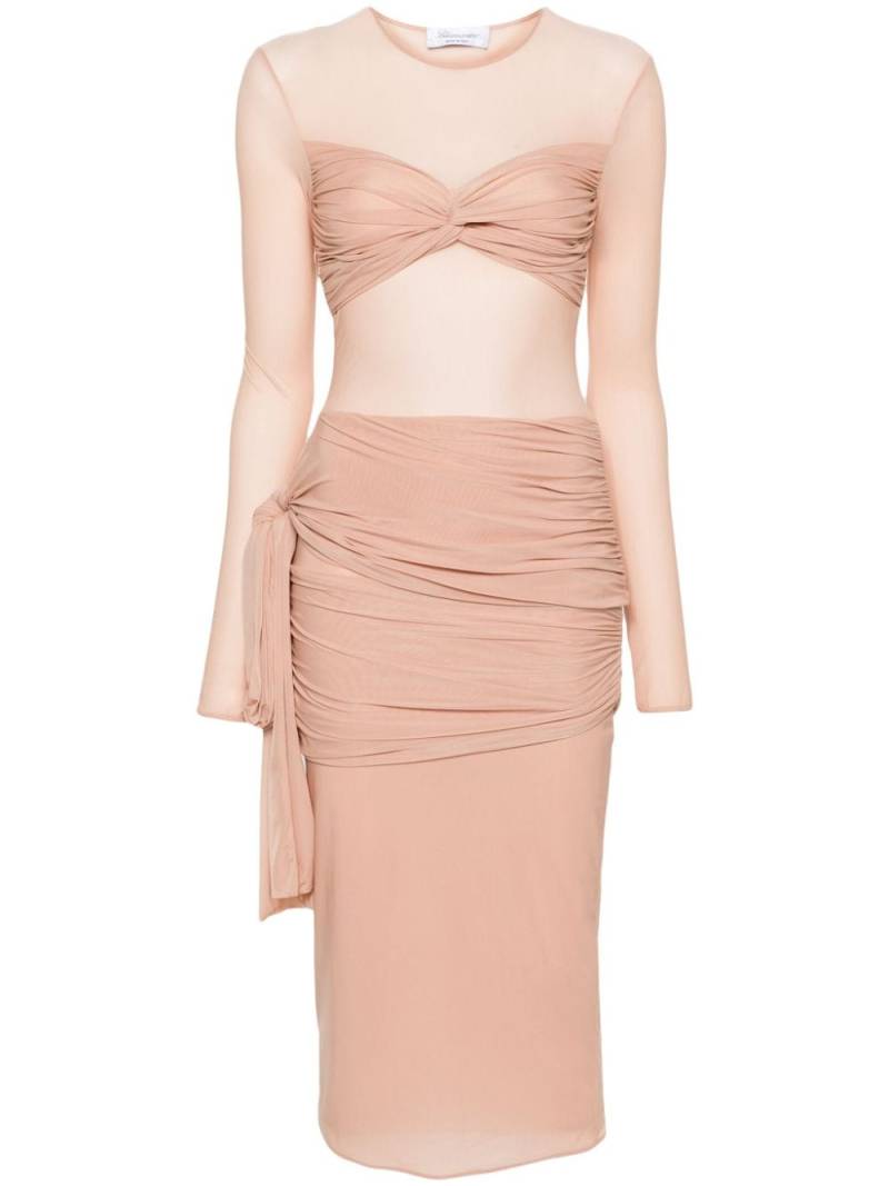 Blumarine ruched jersey midi dress - Pink von Blumarine