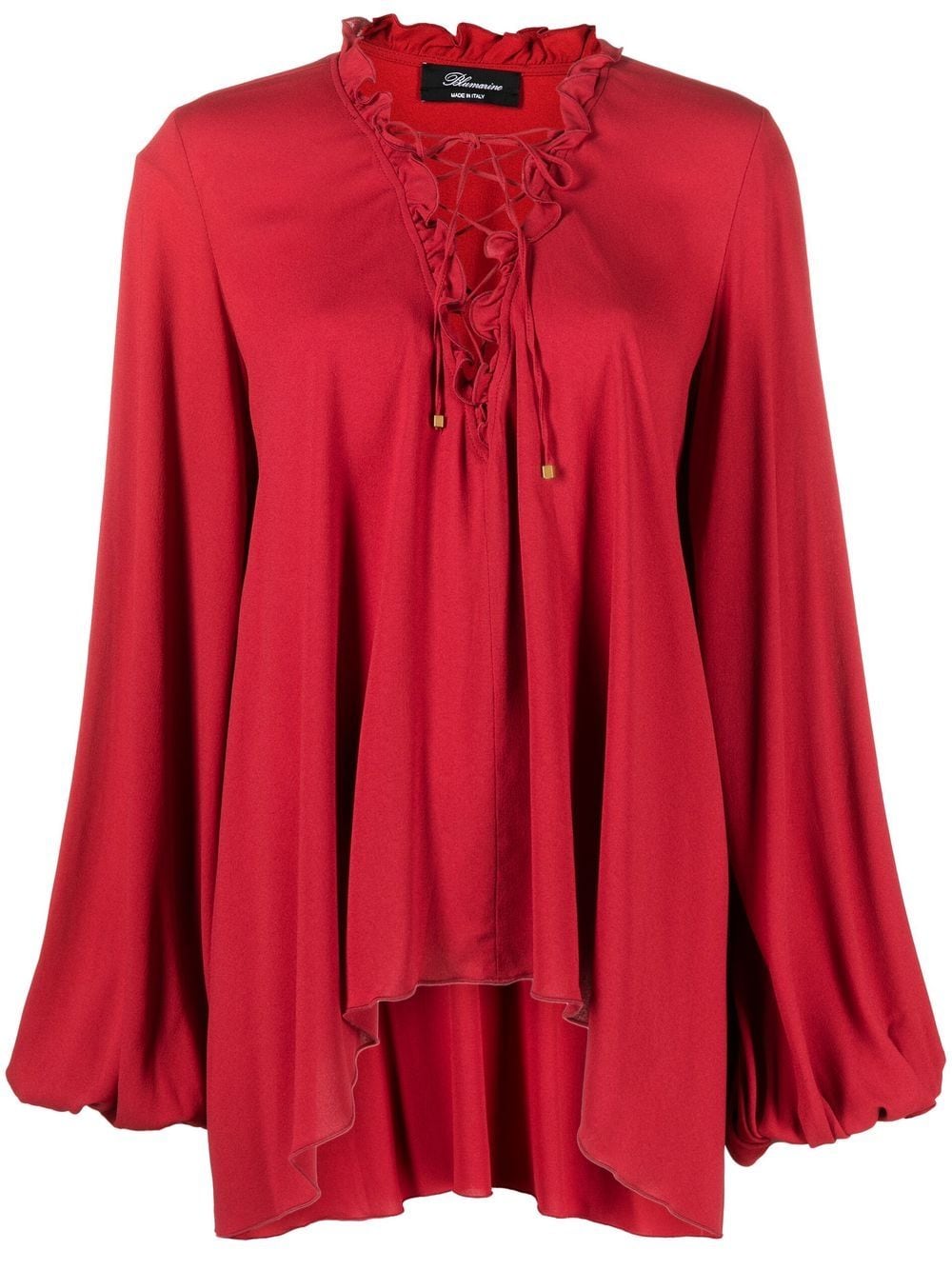 Blumarine ruffle-collar draped blouse - Red von Blumarine