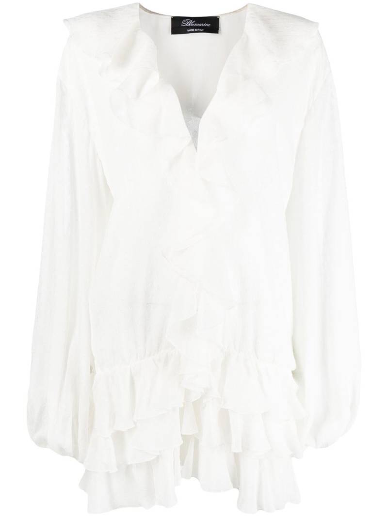 Blumarine fil coupé ruffled minidress - White von Blumarine