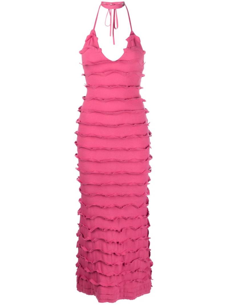 Blumarine ruffled V-neck maxi dress - Pink von Blumarine