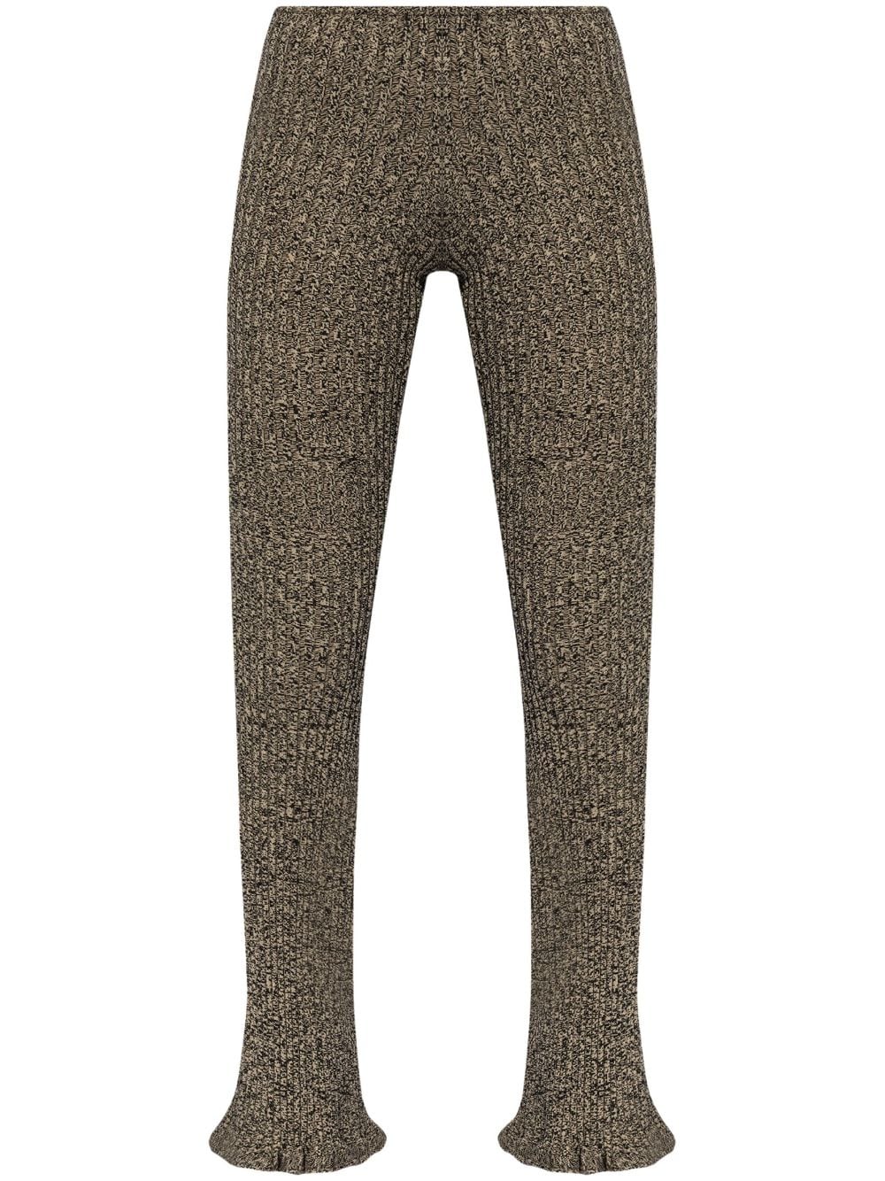 Blumarine ruffled-detailed knitted trousers - Brown von Blumarine