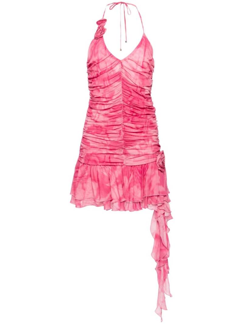 Blumarine ruffled python-print minidress - Pink von Blumarine