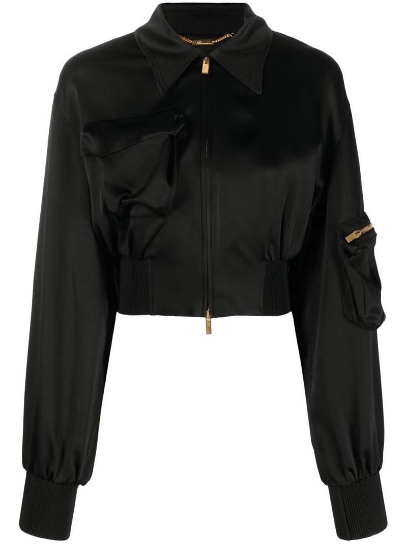 Blumarine cropped bomber jacket - Black von Blumarine