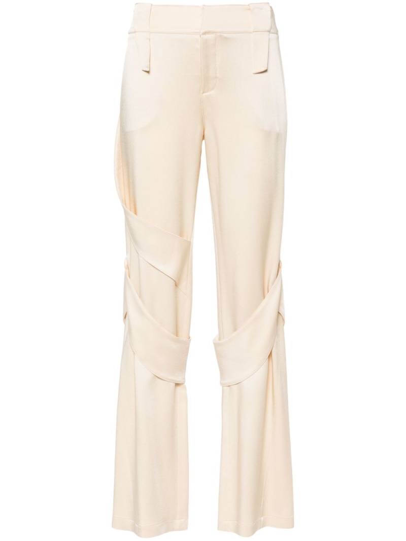 Blumarine satin wide-leg cargo trousers - Neutrals von Blumarine