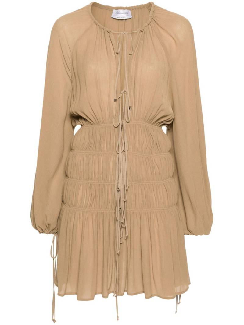 Blumarine semi-sheer pleated midi dress - Neutrals von Blumarine