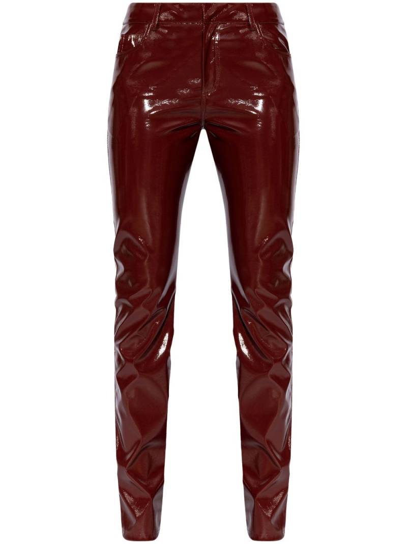 Blumarine patent straight trousers - Red von Blumarine