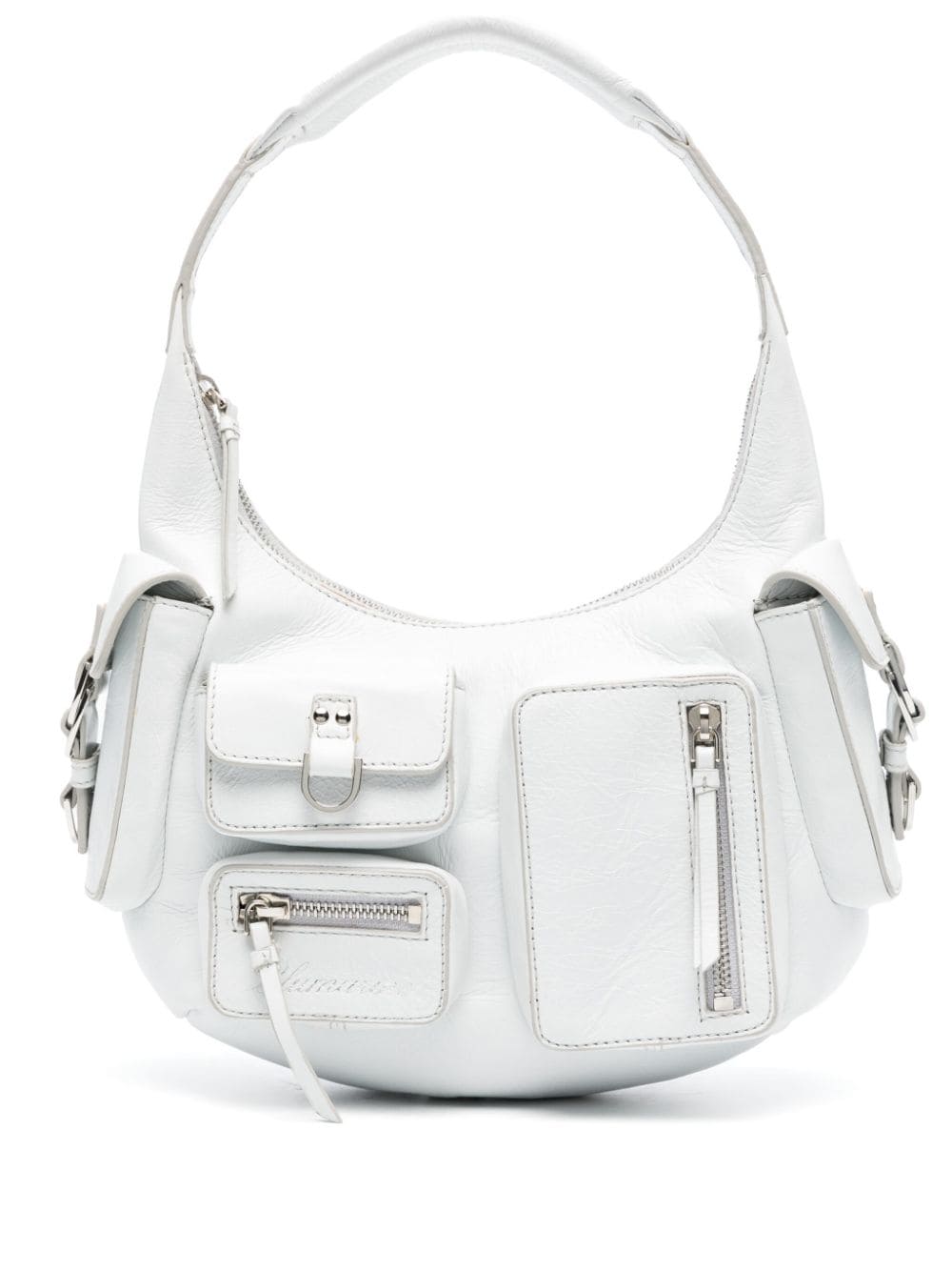 Blumarine small Hobo leather shoulder bag - White von Blumarine