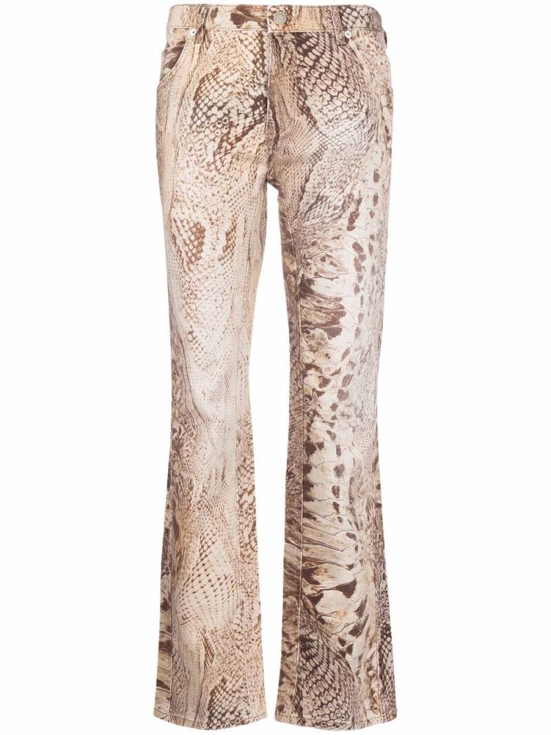 Blumarine snakeskin print straight-leg jeans - Neutrals von Blumarine