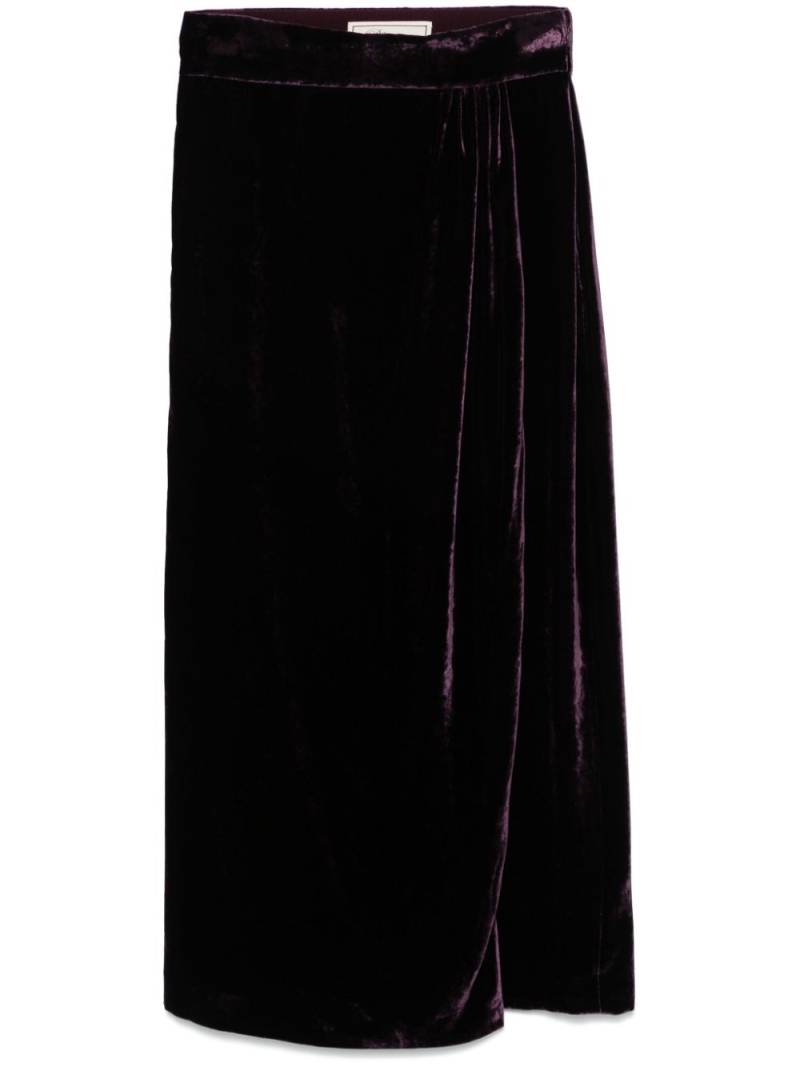 Blumarine velvet midi skirt - Purple von Blumarine