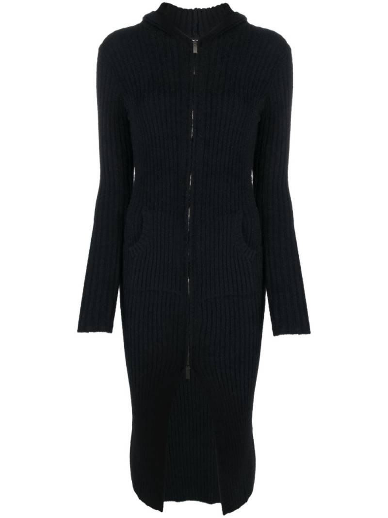 Blumarine zip-up ribbed midi dress - Black von Blumarine