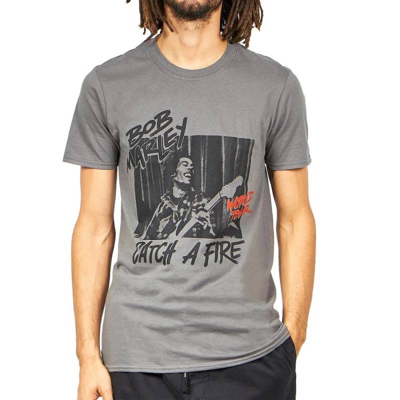 Catch A Fire World Tour Tshirt Damen Grau M von Bob Marley