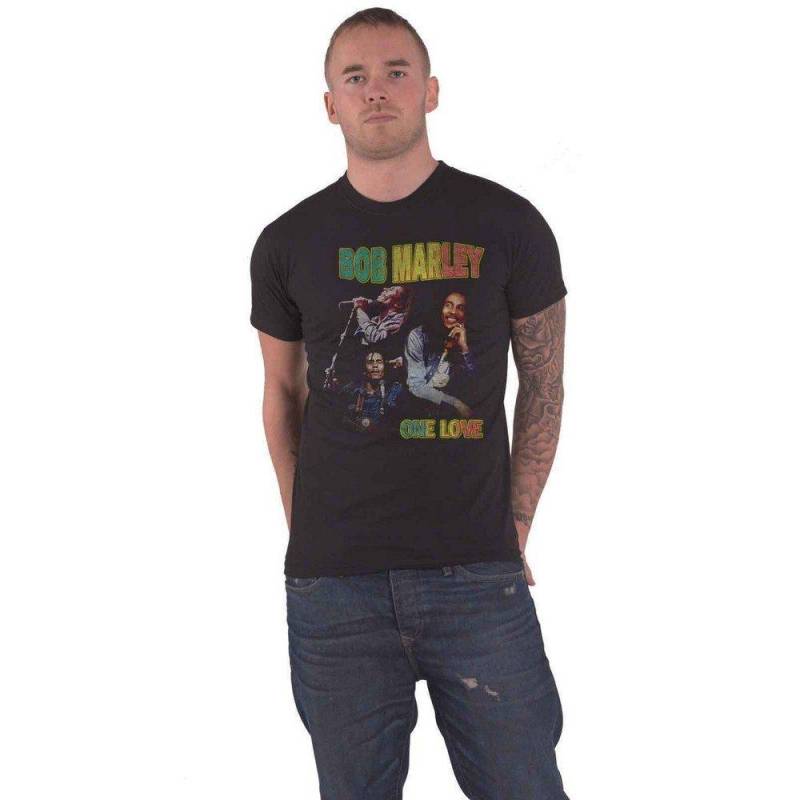 One Love Homage Tshirt Damen Schwarz L von Bob Marley