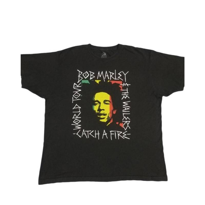 Rasta Scratch Tshirt Damen Schwarz S von Bob Marley