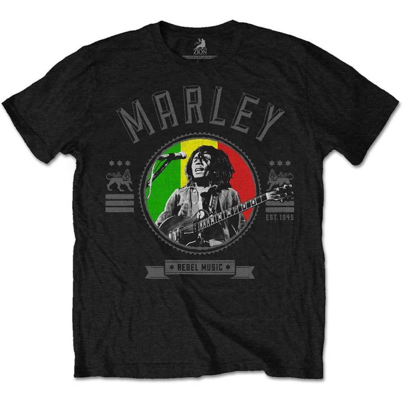 Bob Marley - Rebel Music Seal TShirt, für Damen, Schwarz, Größe L von Bob Marley