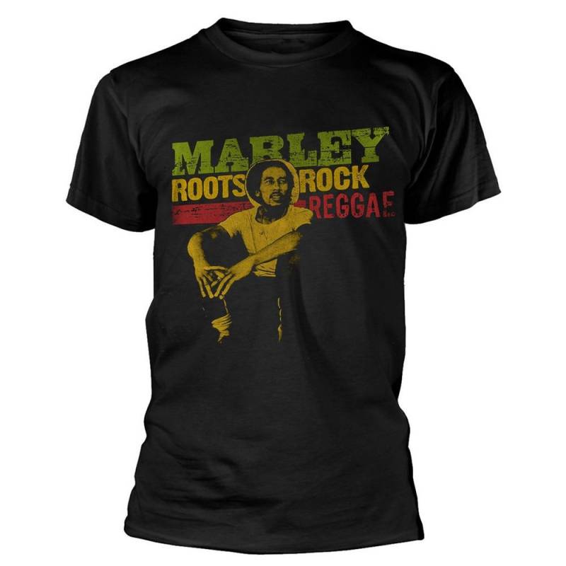 Roots Rock Reggae Tshirt Damen Schwarz L von Bob Marley