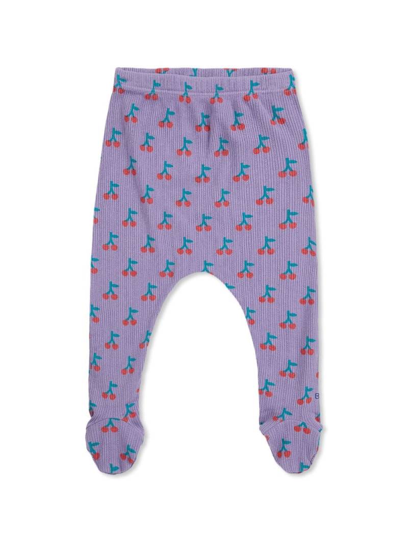 Bobo Choses Cherry footed leggings - Purple von Bobo Choses