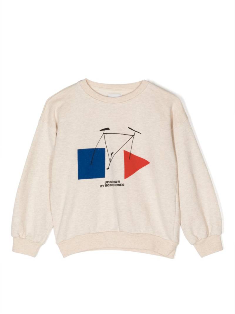 Bobo Choses Crazy Bicy-print jersey-texture sweatshirt - Neutrals von Bobo Choses