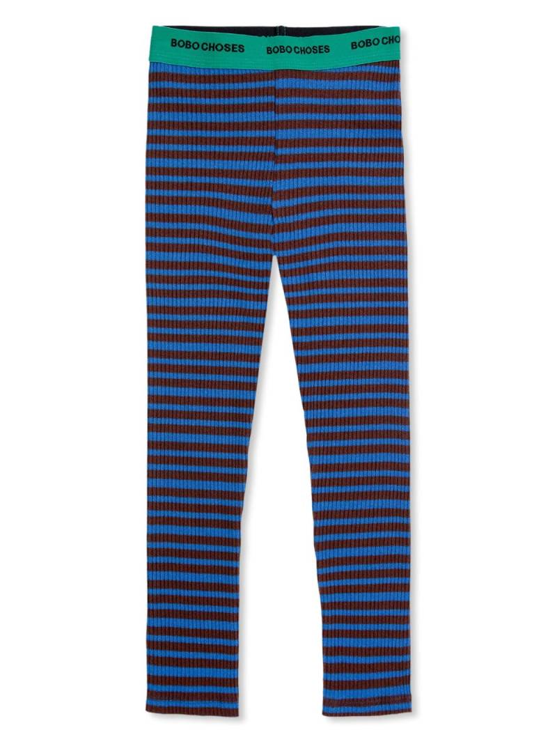 Bobo Choses Ribbed striped leggings - Blue von Bobo Choses