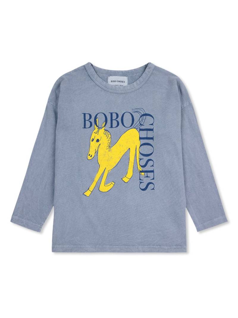 Bobo Choses Wonder Horse T-shirt - Blue von Bobo Choses