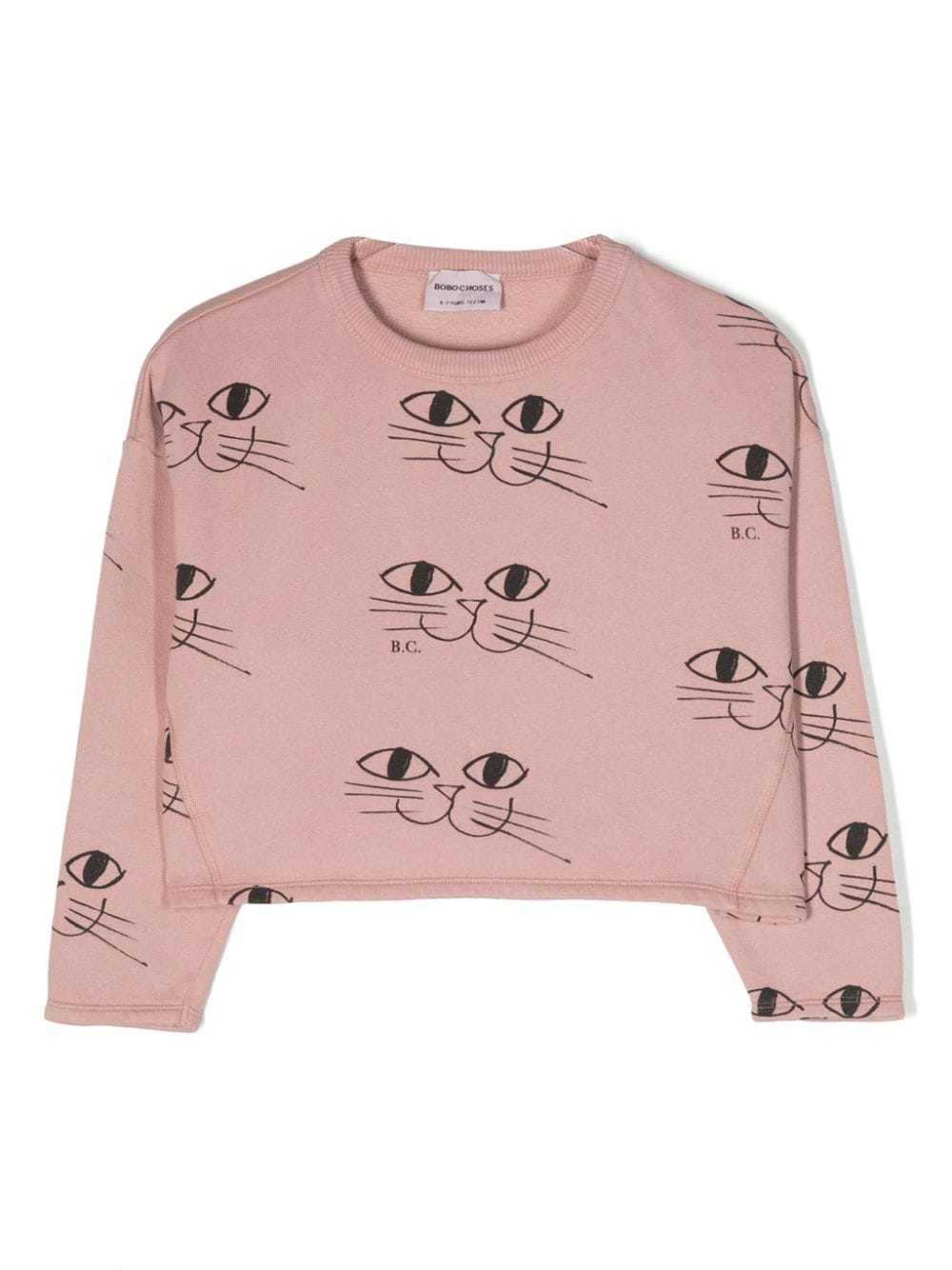 Bobo Choses cat-print cropped sweatshirt - Pink von Bobo Choses