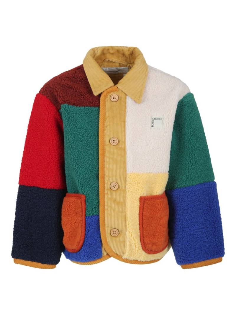 Bobo Choses color block sheepskin jacket - Green von Bobo Choses