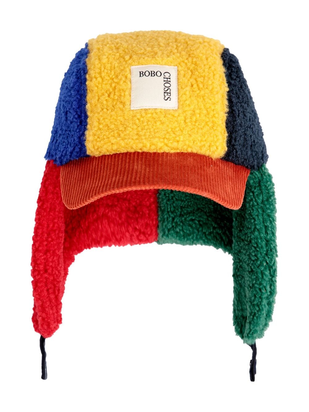 Bobo Choses colour-block faux-shearling chapka - Yellow von Bobo Choses