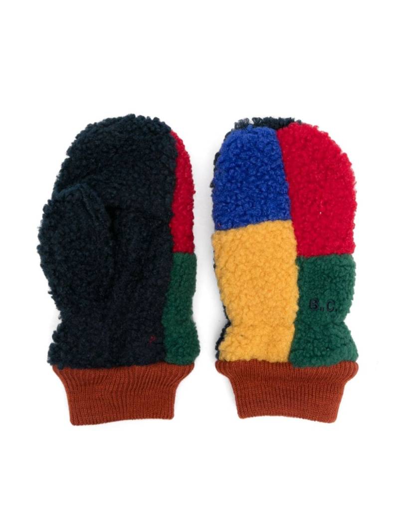 Bobo Choses colour-block shearling mittens - Blue von Bobo Choses