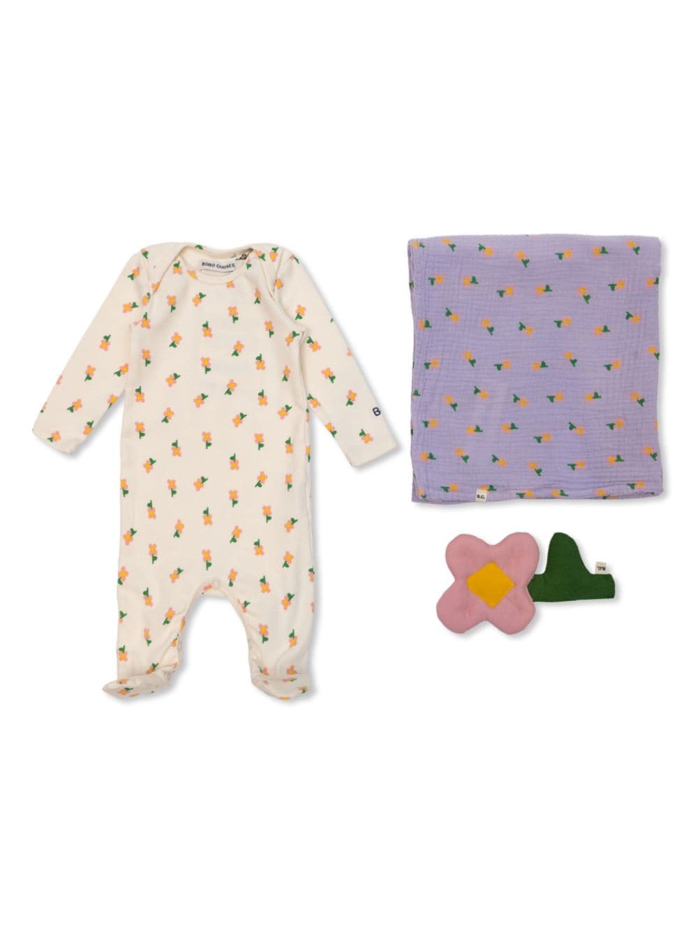 Bobo Choses floral-print babygrow (set of three) - Neutrals von Bobo Choses