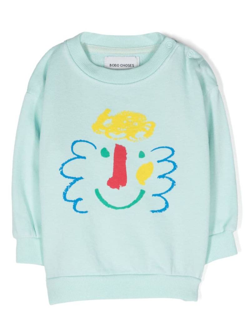 Bobo Choses graphic-print organic cotton sweatshirt - Blue von Bobo Choses