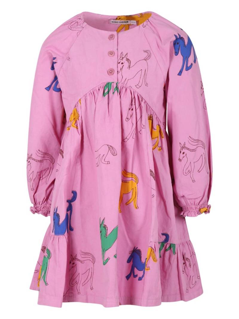 Bobo Choses horse-print dress - Pink von Bobo Choses