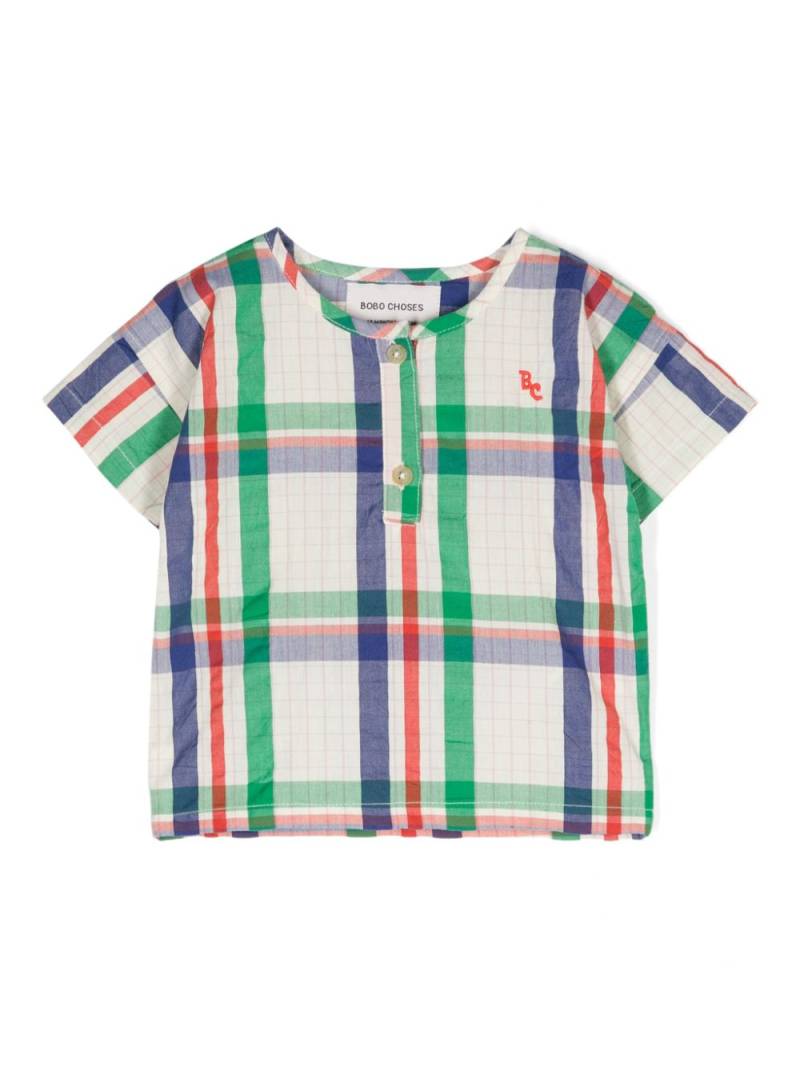 Bobo Choses logo-embroidered Madras-check shirt - Neutrals von Bobo Choses