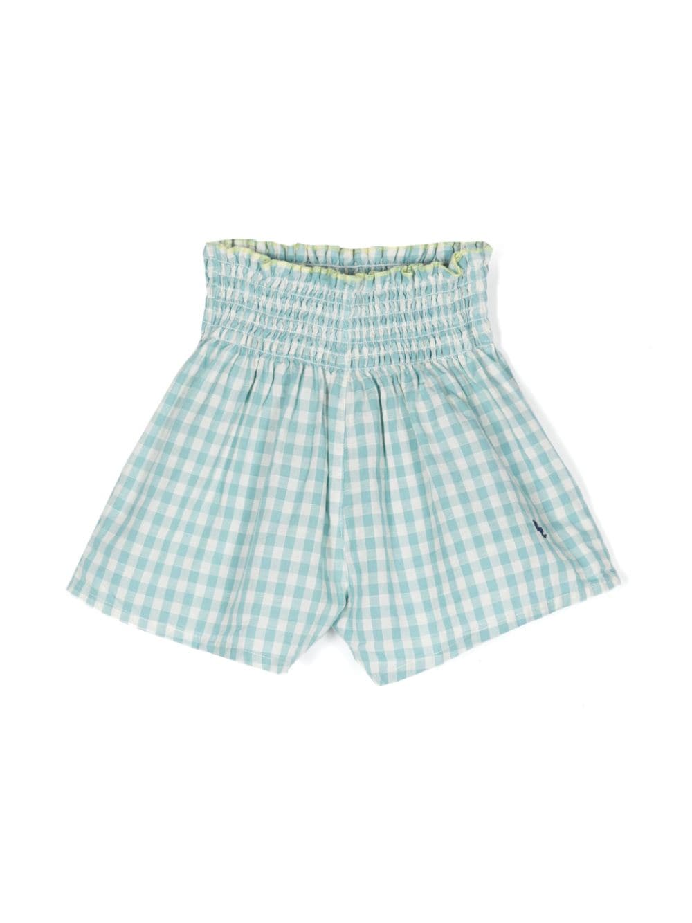 Bobo Choses logo-embroidered checked shorts - Blue von Bobo Choses