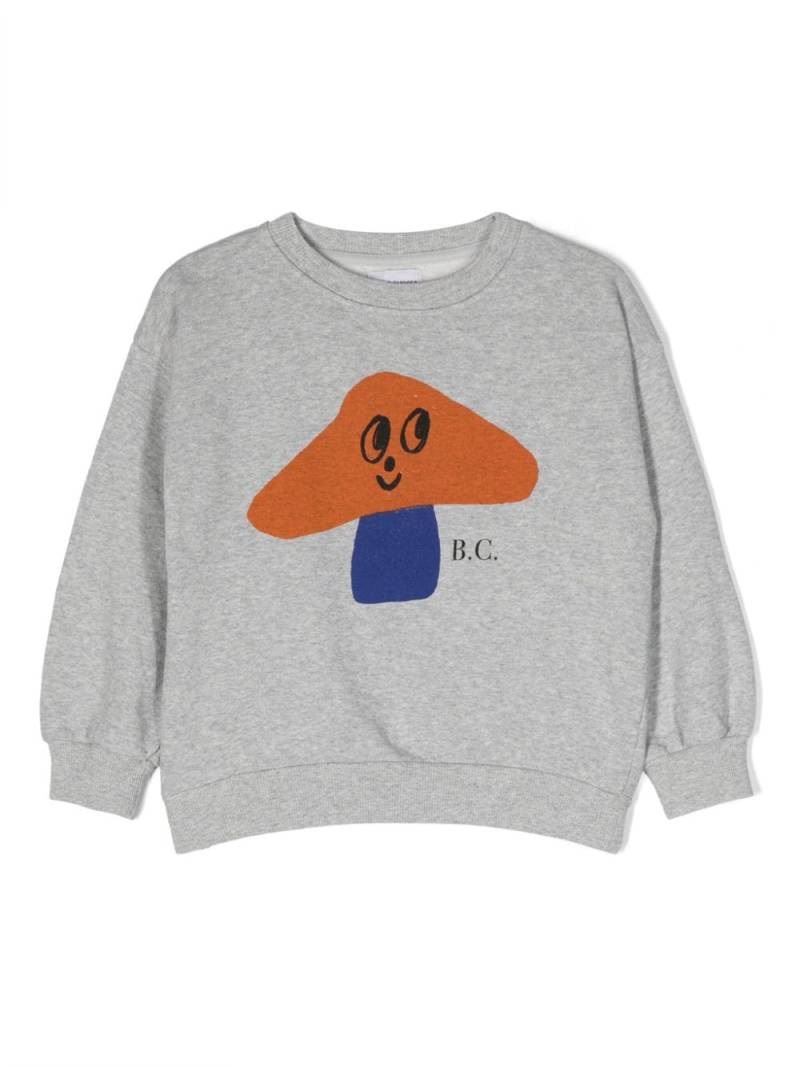 Bobo Choses mushroom-print cotton sweatshirt - Grey von Bobo Choses