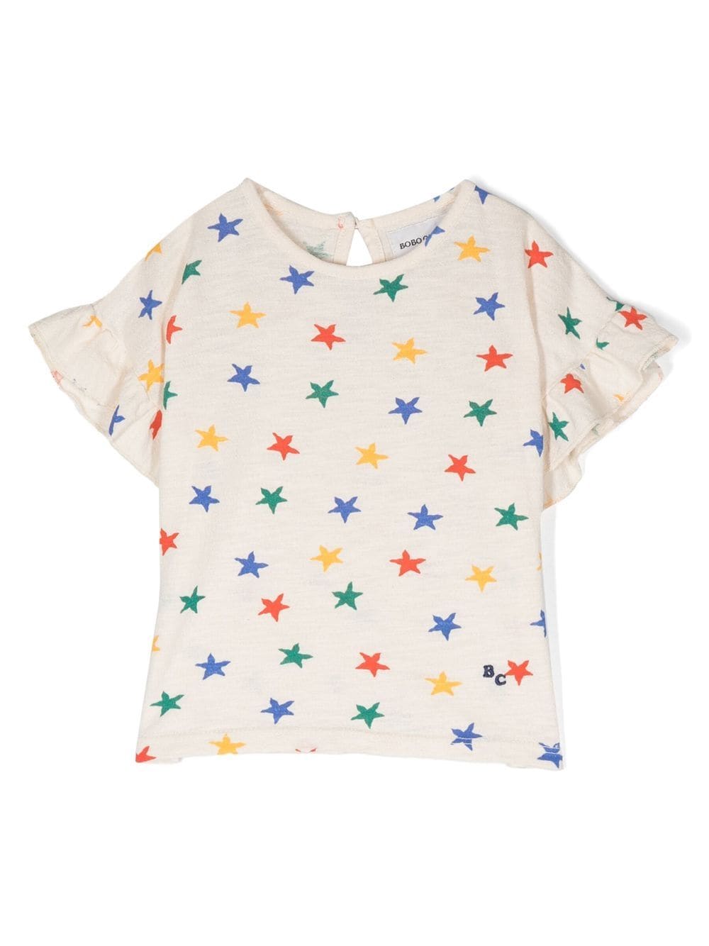 Bobo Choses star-print frilled-sleeve T-shirt - Neutrals von Bobo Choses