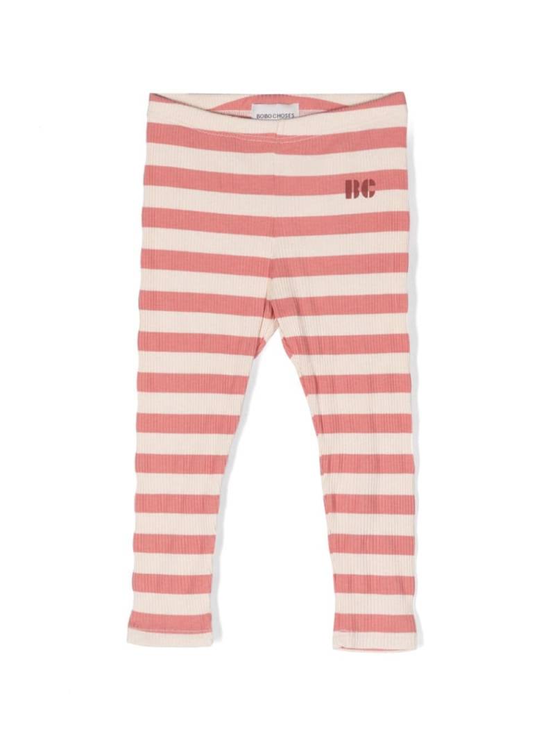 Bobo Choses striped ribbed-knit leggings - Neutrals von Bobo Choses