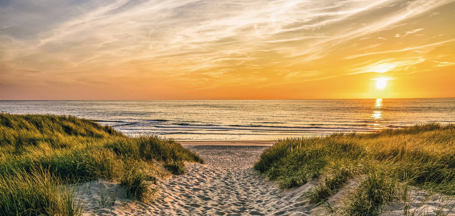 Bönninghoff Leinwandbild, Sonnenuntergang-Strand, (1 St.), BxH: 70x33 cm von Bönninghoff