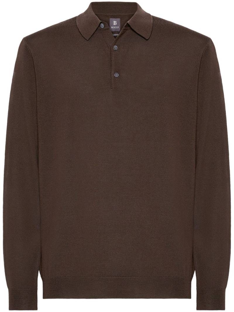 Boggi Milano wool polo shirt - Brown von Boggi Milano